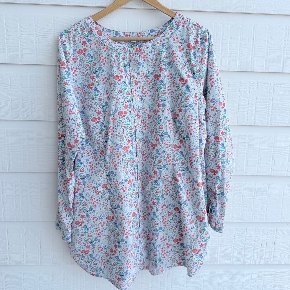 Duluth Trading Floral Gardening Smock Tunic XXL